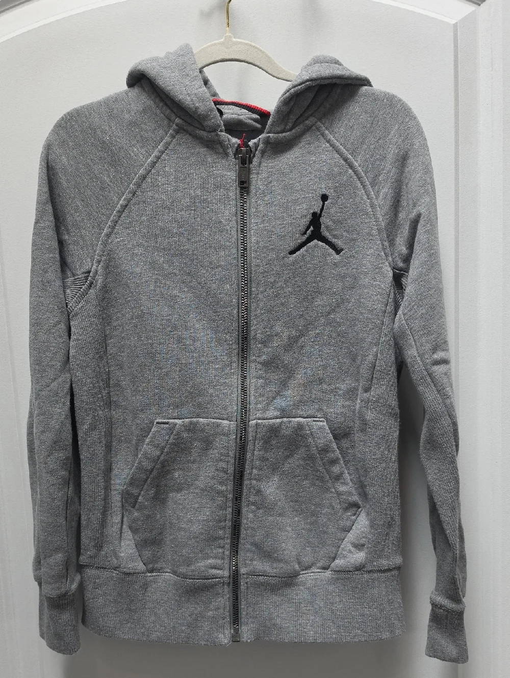 Nike Jordan Kids Gray Full-Zip Hoodie Sweatshirt